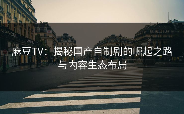 麻豆TV：揭秘国产自制剧的崛起之路与内容生态布局